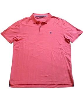 Izod The Advantage Polo shirt Coral Pink Short Sleeved Men’s size L Preppy
